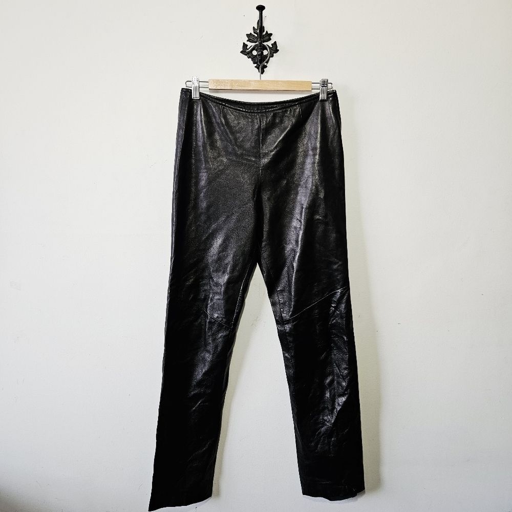 Danier Leather Pants Womens Size S Black 90s Y2K Straight Leg